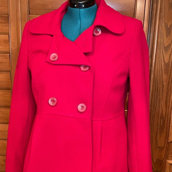 Style & Co. Jackets & Coats Styleco Red Wool Pea Coat Poshmark